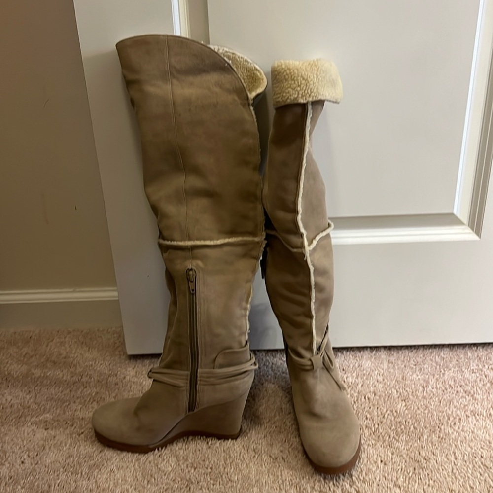 Nine West Vintage Americana series suede and shearling boot